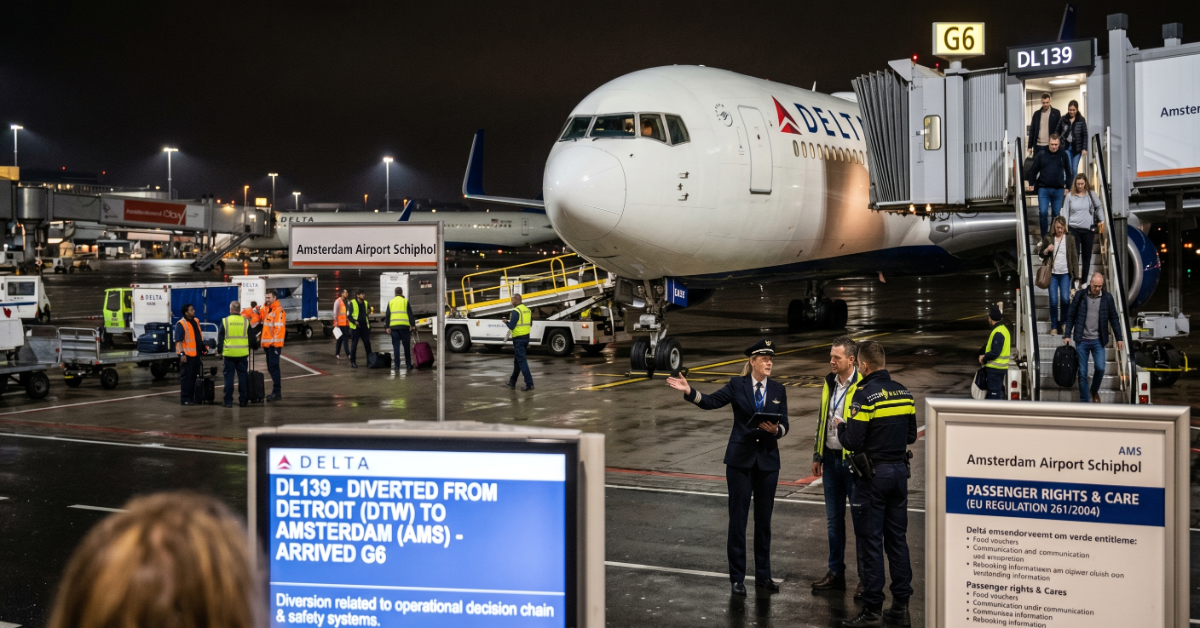 Delta DL139 Venice Atlanta Diversion Amsterdam