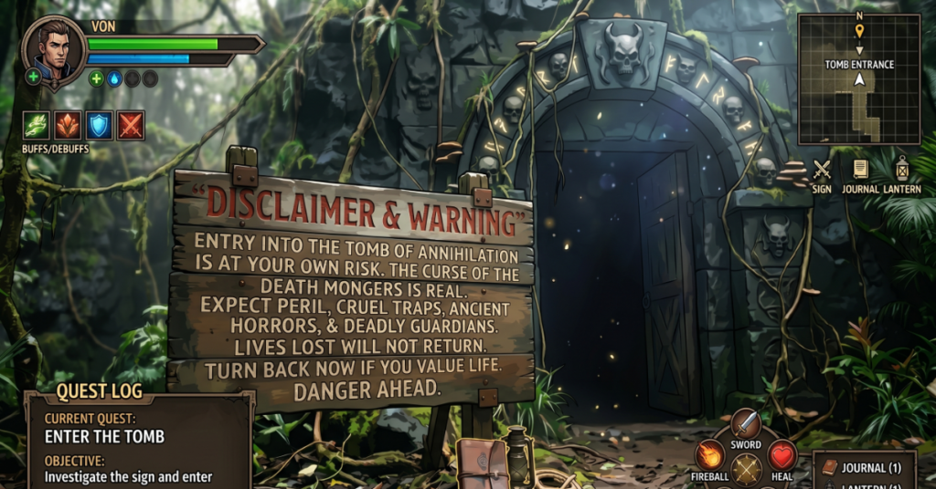 Tomb of Annihilation Disclaimer