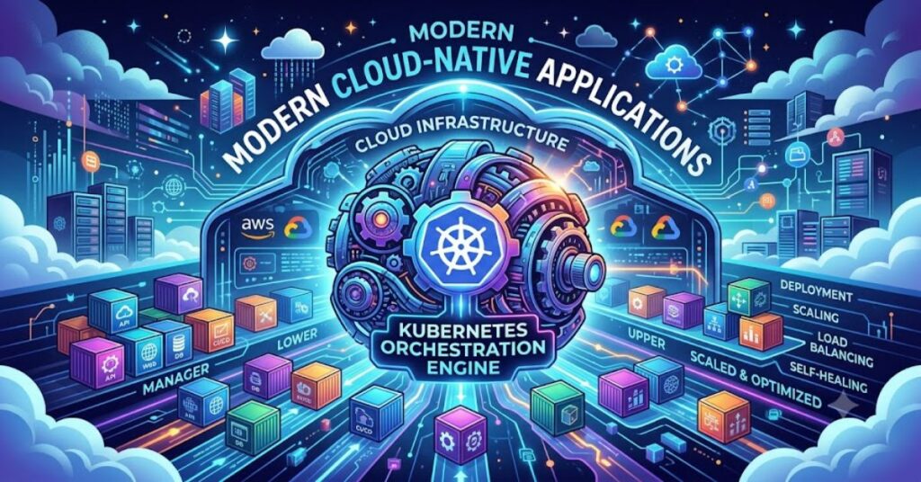 Learn how Kubernetes orchestration automates deployment, scaling, and application management while improving reliability, efficiency, and cloud-native operations.