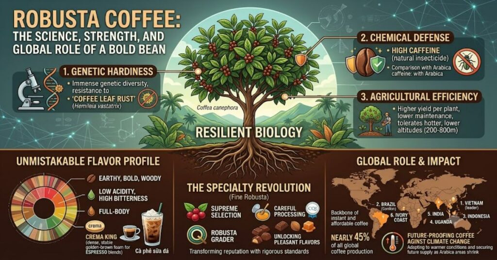 Robusta Coffee: The Science, Strength, and Global Role of a Bold Coffee Bean