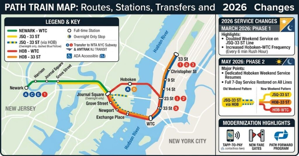 PATH Train Map: Routes, Stations, Transfers and 2026 Changes