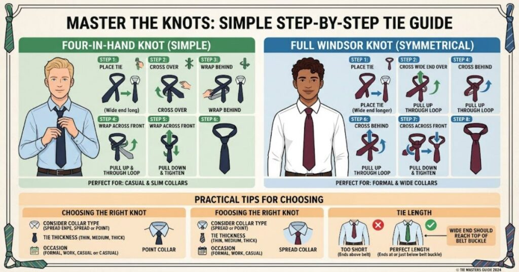 How to Tie a Tie: A Simple Guide to Four-in-Hand and Windsor Knots
