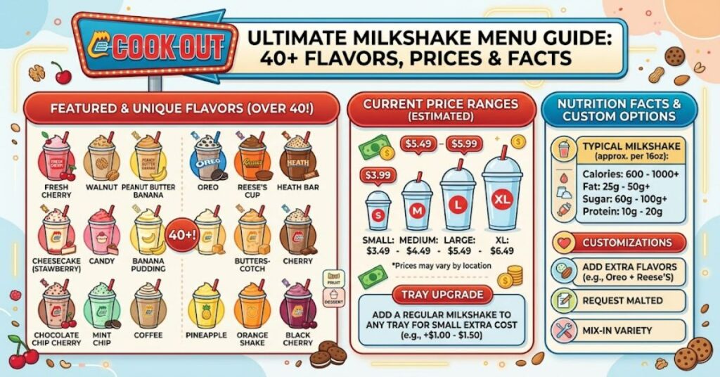 Cook Out Milkshake Menu: Flavors, Prices and What to Order