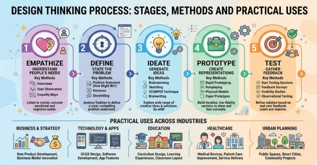 Design Thinking Process: Stages, Methods and Practical Uses