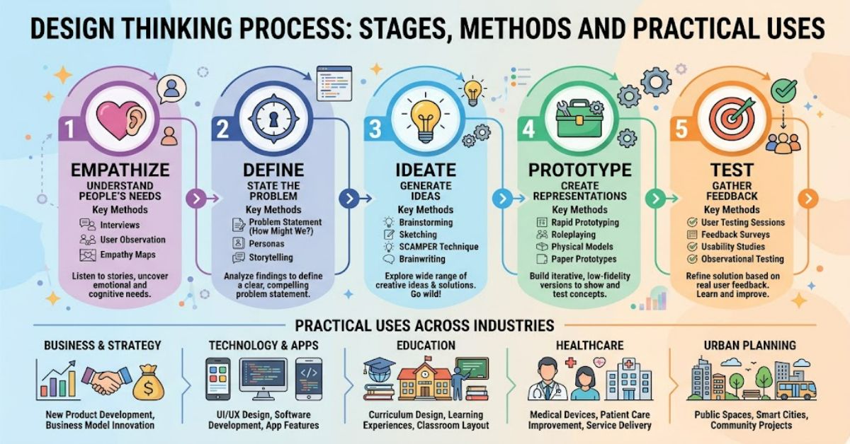 Design Thinking Process: Stages, Methods and Practical Uses