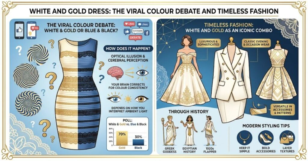 White and Gold Dress: The Viral Colour Debate and Timeless Fashion