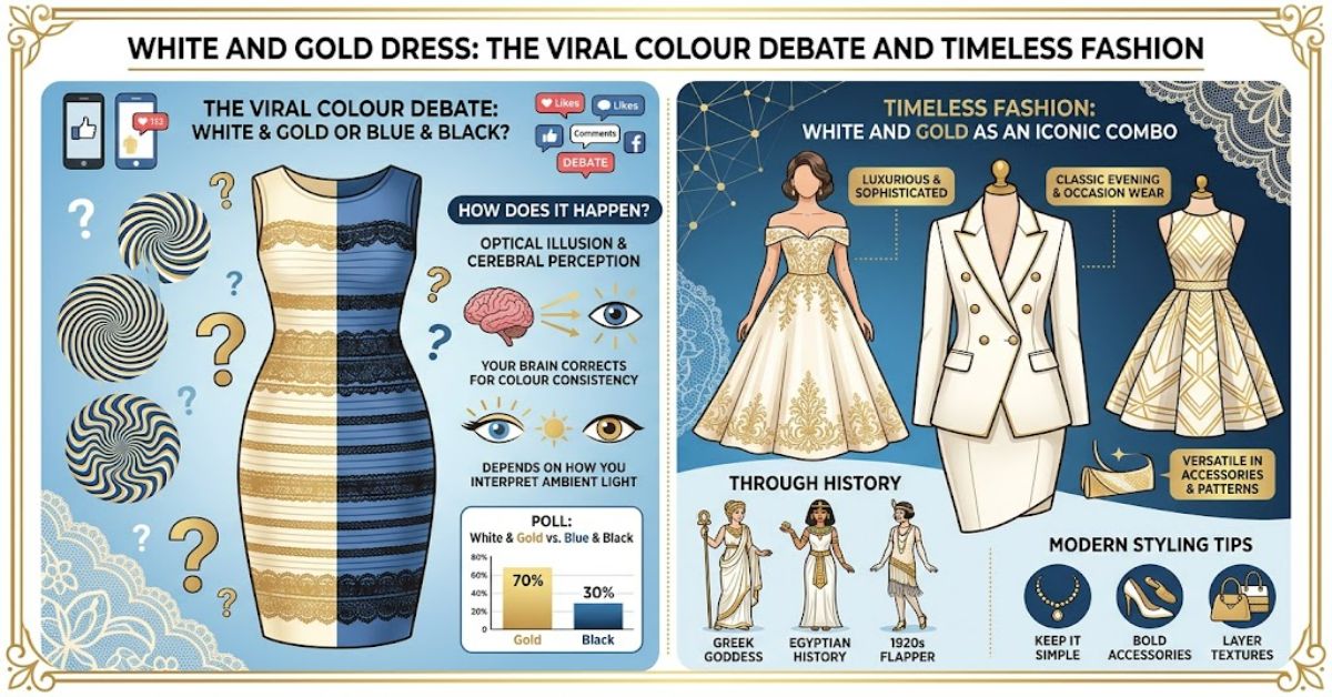 White and Gold Dress: The Viral Colour Debate and Timeless Fashion